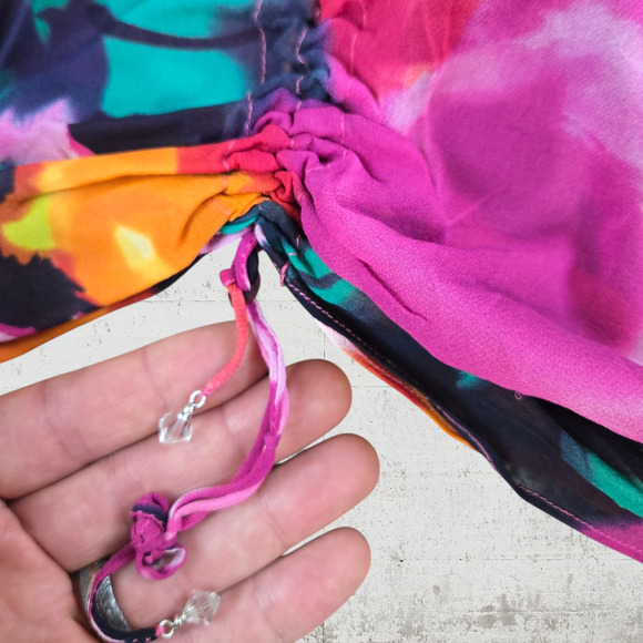 St John Floral Sheer Silk Blend Swim Suit Cover Up Bathing Suit Cover Size Small - Picture 5 of 9